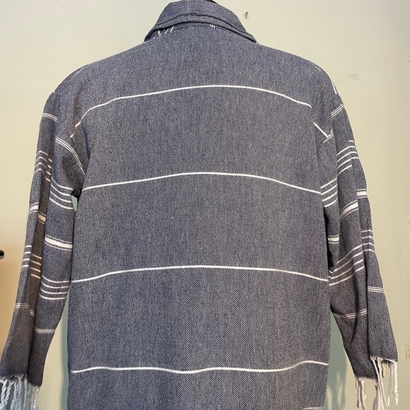 Pestamalci Turkish robe Women's Blue & white stripe size small - Picture 4 of 8